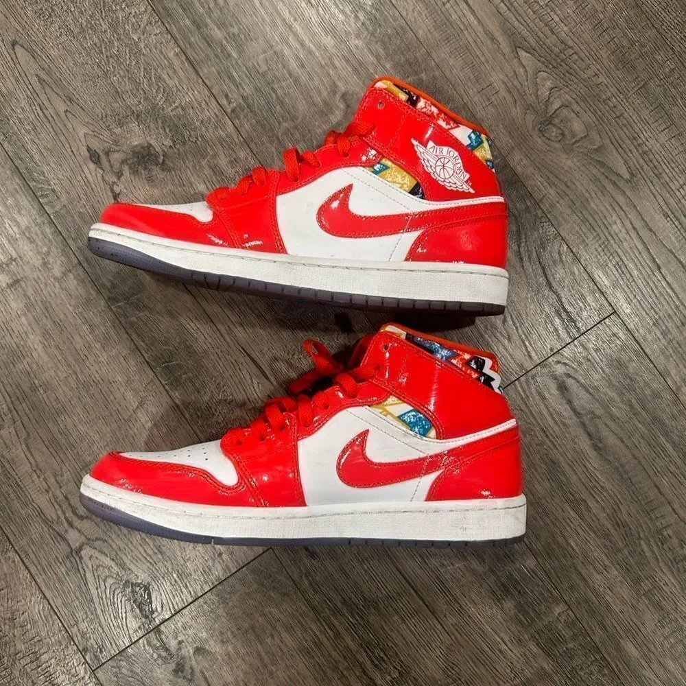 Air Jordan 1 Mid Chili Red Patent Men’s size 9